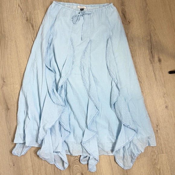 American Eagle Outfitters AE High-Waisted Cascade Ruffle Maxi Skirt Sm - Picture 3 of 5